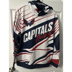 NHL Youth Washington Capitals Navy/White Adept Pullover Hood - Large GR63